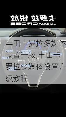 丰田卡罗拉多媒体设置升级,丰田卡罗拉多媒体设置升级教程