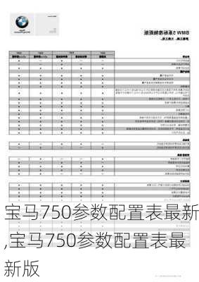 宝马750参数配置表最新,宝马750参数配置表最新版