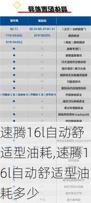 速腾16l自动舒适型油耗,速腾16l自动舒适型油耗多少