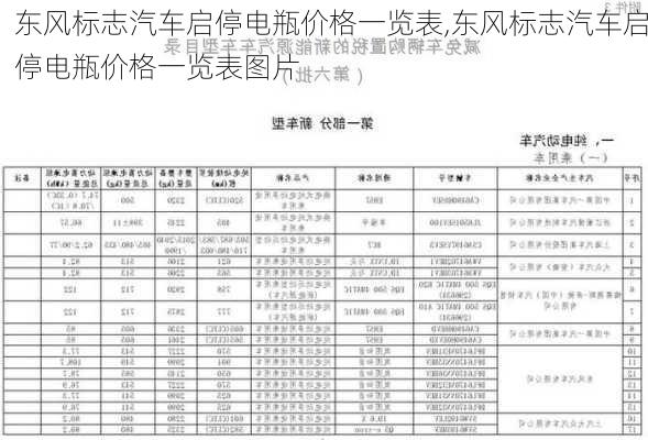 东风标志汽车启停电瓶价格一览表,东风标志汽车启停电瓶价格一览表图片